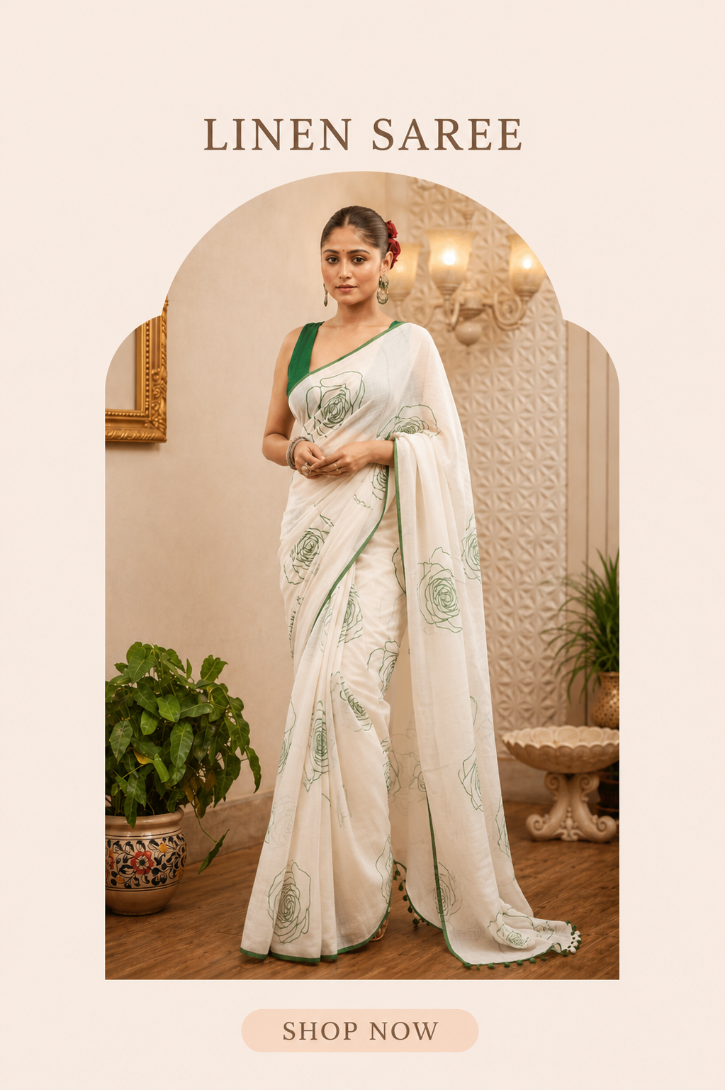 Women's Linen Sarees