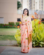 linen printed saree