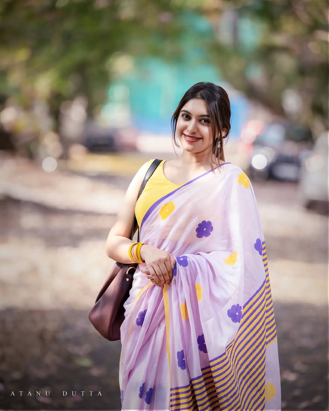 linen printed saree