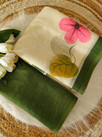 linen printed saree