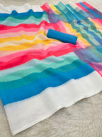 linen printed saree