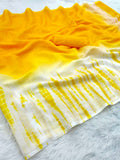 Premium Linen Color Printed Saree with Handmade Zalar | Ultra HD Ink Print | 6.30 Meter with Blouse Piece