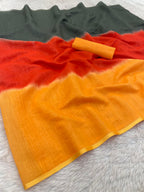 Premium Linen Ombre Saree with Handmade Zalar | Ultra HD Ink Print | 6.30 Meter with Blouse Piece