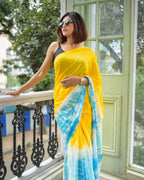 Premium Linen Color Printed Saree with Handmade Zalar | Ultra HD Ink Print | 6.30 Meter with Blouse Piece