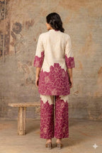 panel design pink kurti