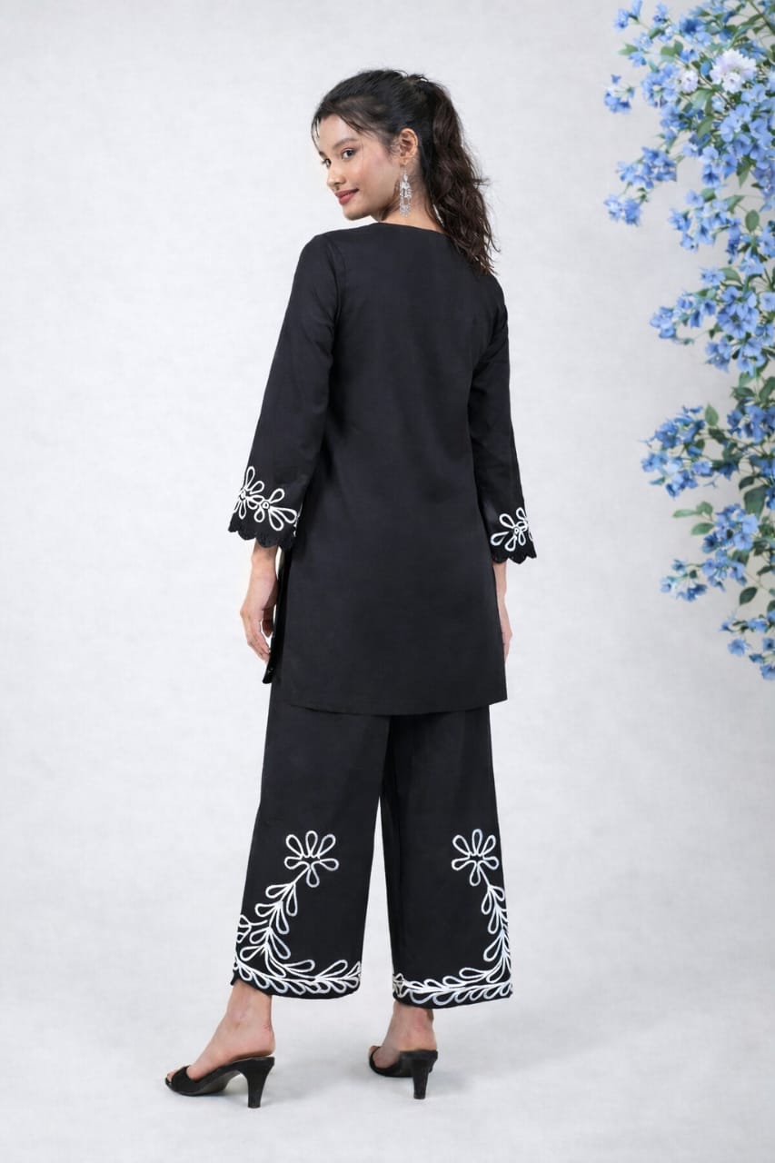 black embroidery