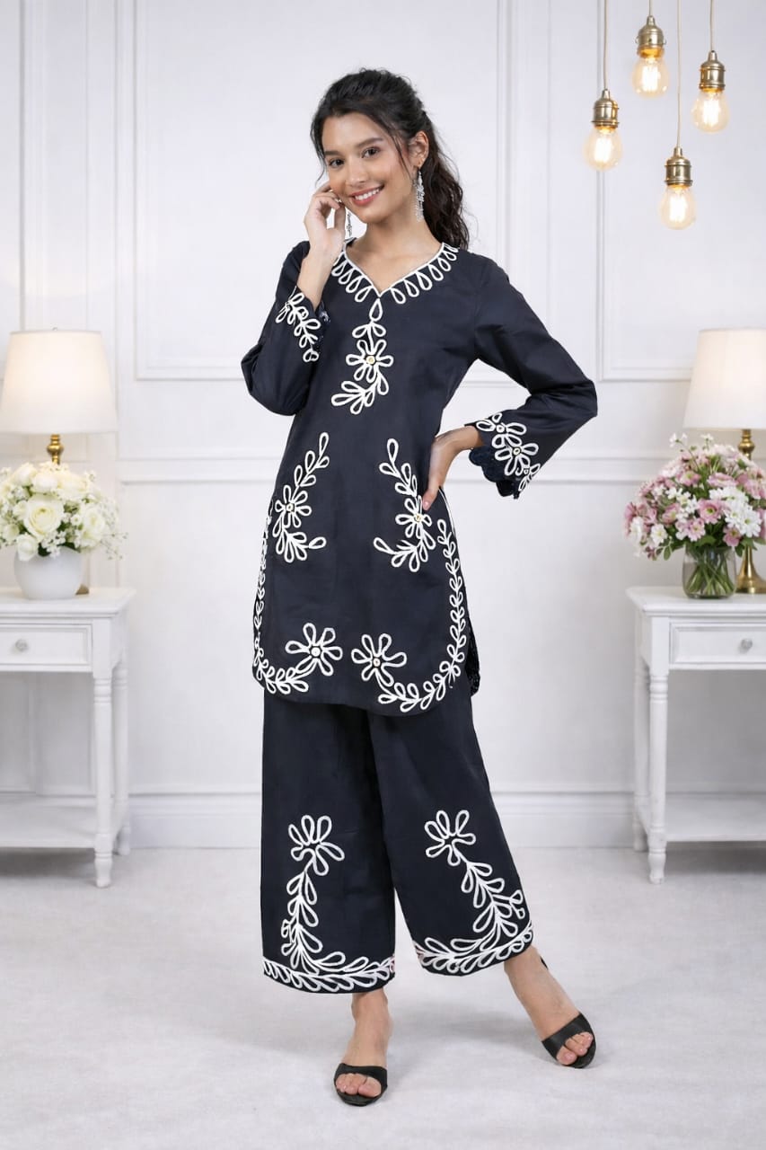 black embroidery