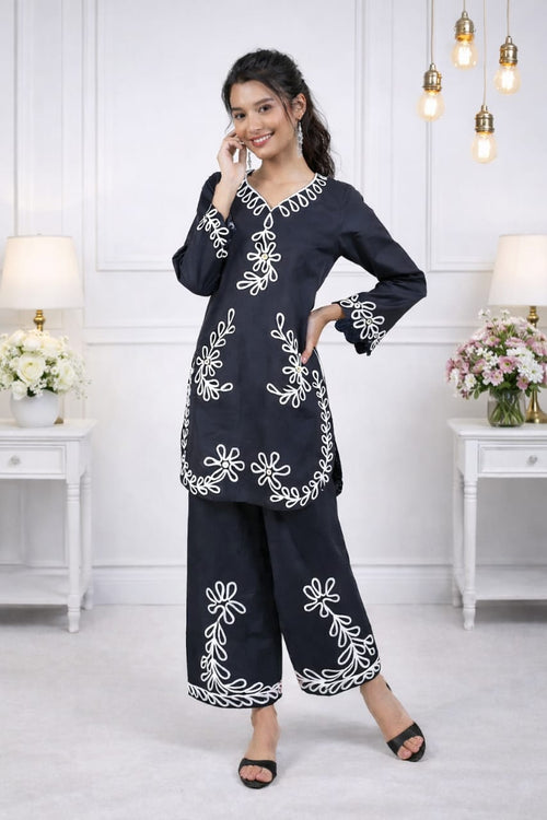 black embroidery