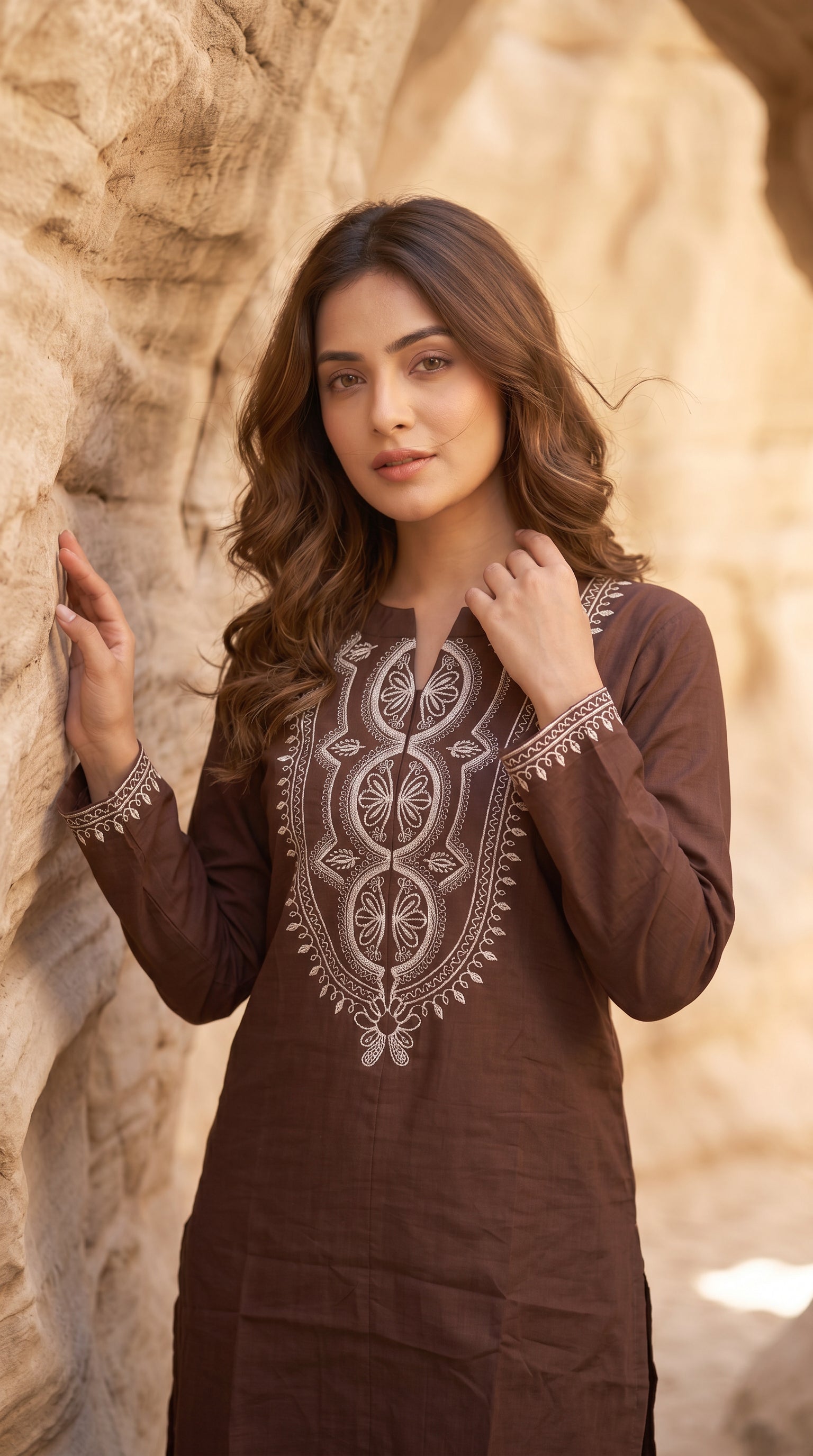 Premium Embroidered Cotton Co-Ord Set for Women | Ethnic Casual Kurta Pant Set (Copy)