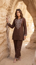 Premium Embroidered Cotton Co-Ord Set for Women | Ethnic Casual Kurta Pant Set (Copy)