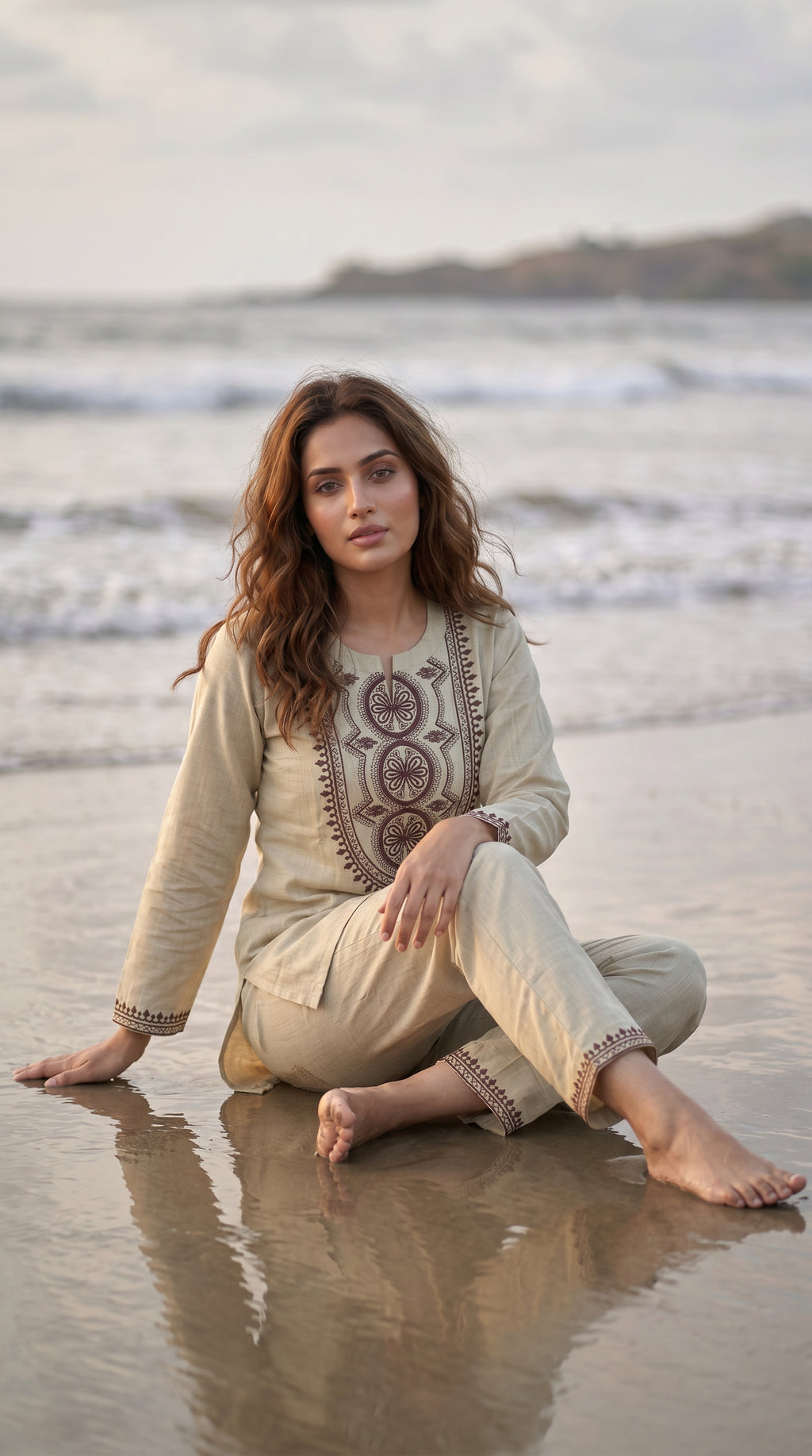Premium Embroidered Cotton Co-Ord Set for Women | Ethnic Casual Kurta Pant Set