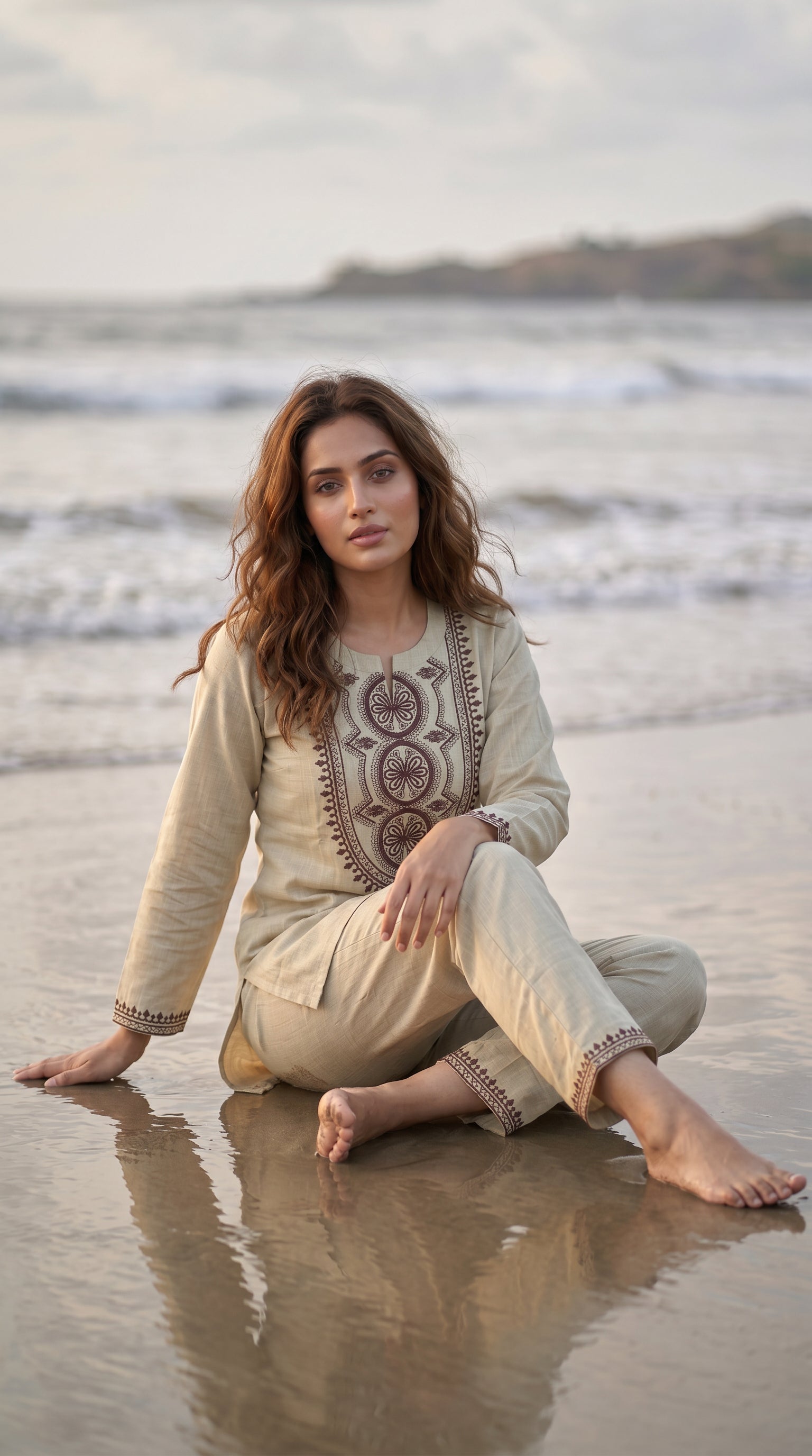 Premium Embroidered Cotton Co-Ord Set for Women | Ethnic Casual Kurta Pant Set