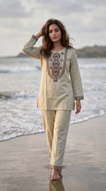 Premium Embroidered Cotton Co-Ord Set for Women | Ethnic Casual Kurta Pant Set