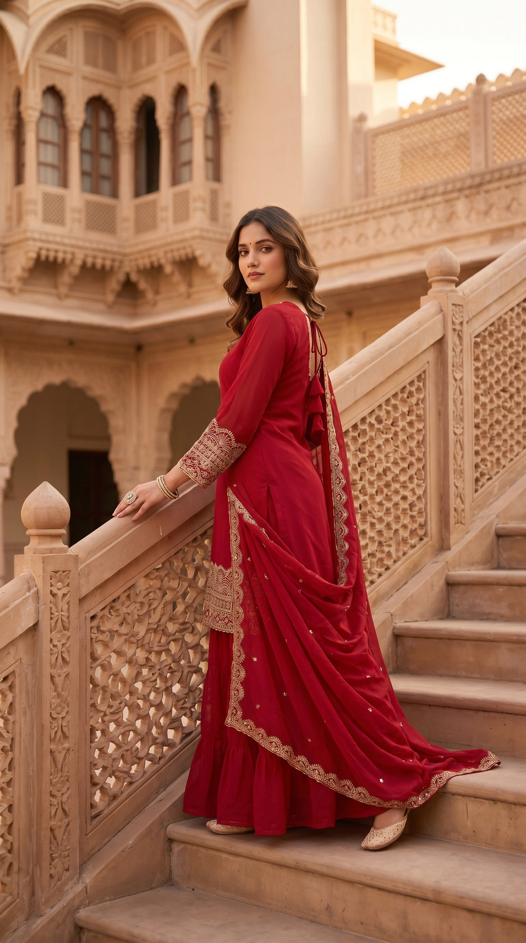 Noir Elegance Embroidered Sharara Suit Set with Dupatta (Copy)