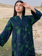 Midnight Bloom Printed Co-Ord Kurti Set for Women