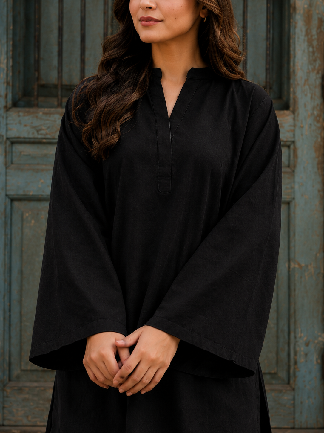 Midnight Elegance Co-Ord Set – Black Straight Fit Kurti & Palazzo