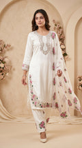 Lvory Blossom Embroidered Salwar Suit Set with Floral Dupatta